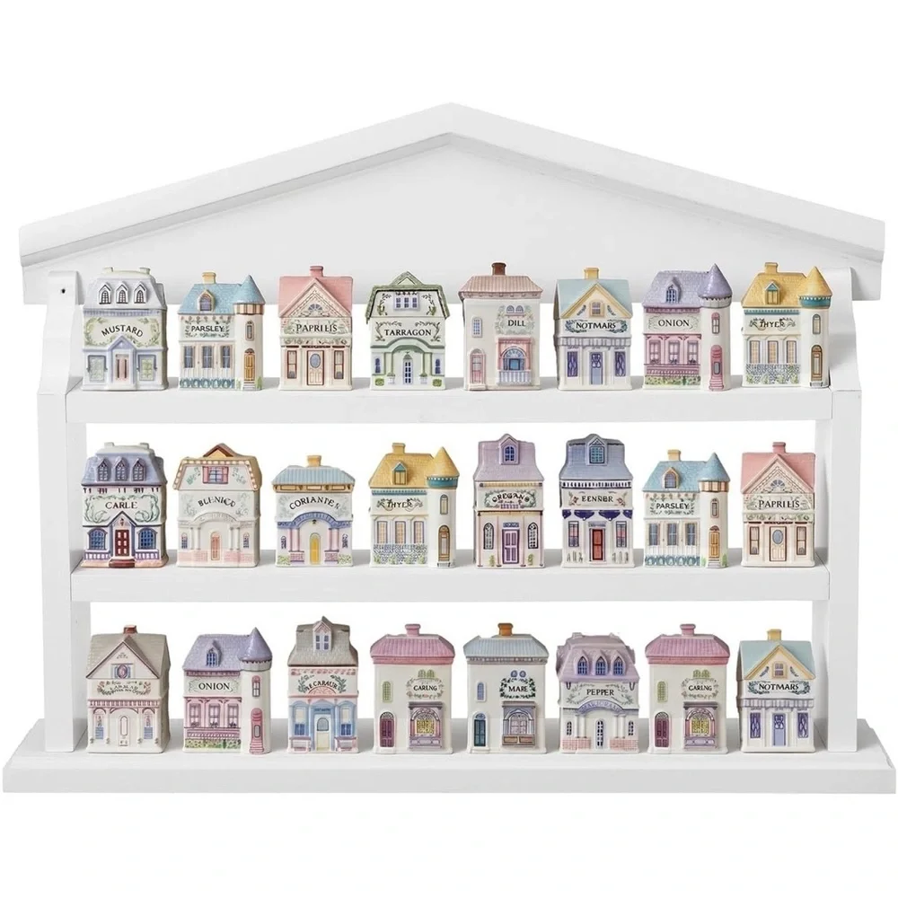 Lenox Spice Village Inspired Wood Spice Rack - White Tabletop Style - New in Box